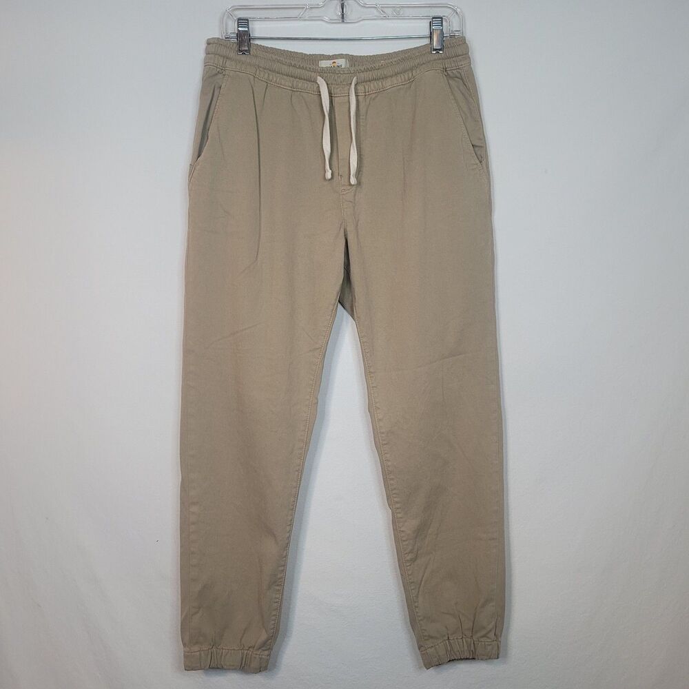 Marine Layer Slim Fit Saturday Jogger Pants Mens L Beige Drawstring Stretch